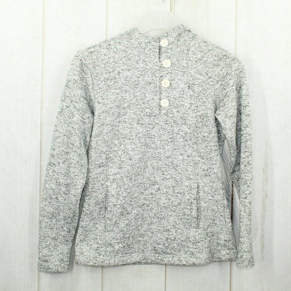 Columbia Heather Gray 1/4 Button Pullover Hooded Sweater Size M - Picture 5 of 12